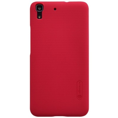 Huawei Y6 Nillkin Frosted Shield raudonas plastikinis dėklas + apsauginė ekrano plėvelė / Priedai.lt