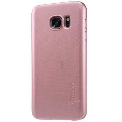 Samsung Galaxy S7 (G930) Nillkin Frosted Shield rožinis plastikinis dėklas + apsauginė ekrano plėvelė / Priedai.lt