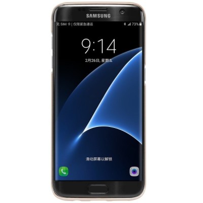 Samsung Galaxy S7 Edge (G935) Nillkin Frosted Shield auksinis plastikinis dėklas / Priedai.lt
