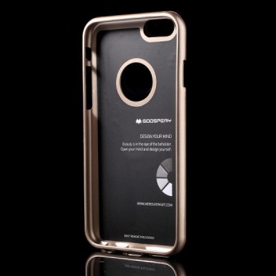 Apple iPhone 6 (6s) auksinis Mercury kieto silikono (TPU) dėklas / Priedai.lt