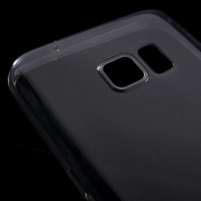 Samsung Galaxy S7 (G930) skaidrus (permatomas) kieto silikono TPU ploniausias pasaulyje pilkas dėklas / Priedai.lt