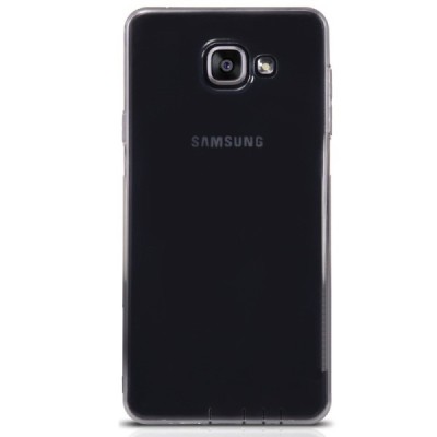 Samsung Galaxy A5 2016 (A510) skaidrus (permatomas) kieto silikono TPU ploniausias pasaulyje pilkas dėklas / Priedai.lt