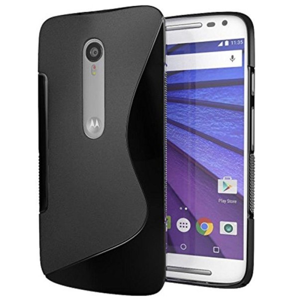 Kõva silikoon (TPU) kaaned - must (Moto G 3 põlvkonda)