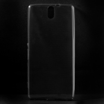 Sony Xperia C5 Ultra skaidrus (permatomas) kieto silikono TPU ploniausias pasaulyje pilkas dėklas / Priedai.lt