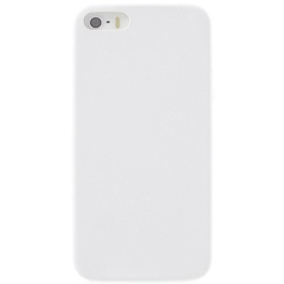 Apple iPhone SE (5, 5s) baltas odinis Slim Leather itin plonas dėklas - nugarėlė / Priedai.lt