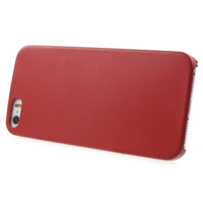 Apple iPhone SE (5, 5s) raudonas odinis Slim Leather itin plonas dėklas - nugarėlė / Priedai.lt