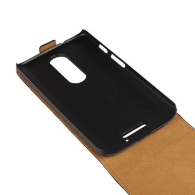 Motorola Moto X Force klasikinis vertikaliai atverčiamas juodas odinis dėklas / Priedai.lt