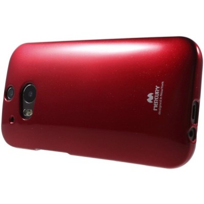 HTC One M8 raudonas Mercury kieto silikono (TPU) dėklas / Priedai.lt