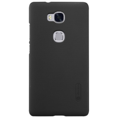 Huawei Honor 5X Nillkin Frosted Shield juodas plastikinis dėklas + apsauginė ekrano plėvelė / Priedai.lt