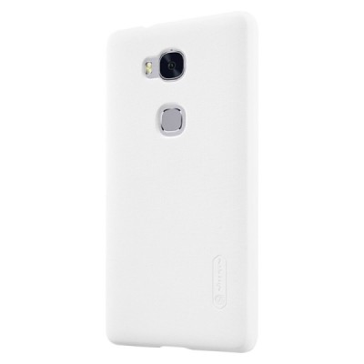 Huawei Honor 5X Nillkin Frosted Shield baltas plastikinis dėklas + apsauginė ekrano plėvelė / Priedai.lt