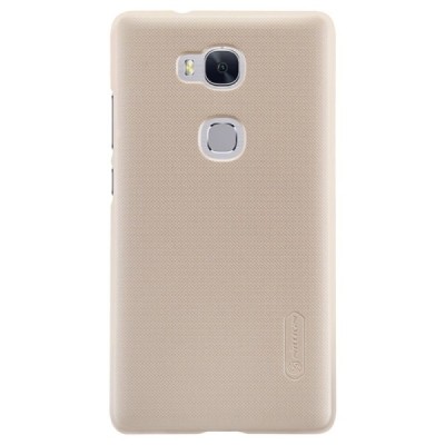 Huawei Honor 5X Nillkin Frosted Shield auksinis plastikinis dėklas + apsauginė ekrano plėvelė / Priedai.lt