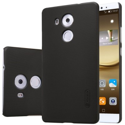Huawei Mate 8 Nillkin Frosted Shield juodas plastikinis dėklas + apsauginė ekrano plėvelė / Priedai.lt