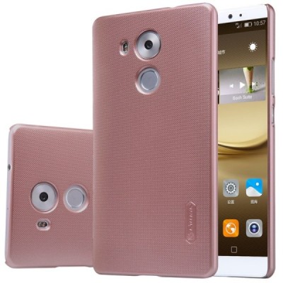 Huawei Mate 8 Nillkin Frosted Shield rožinis plastikinis dėklas + apsauginė ekrano plėvelė / Priedai.lt