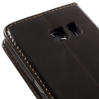 Samsung Galaxy S7 (G930) „CaseMe“ solidus atverčiamas rudas odinis dėklas - knygutė / Priedai.lt