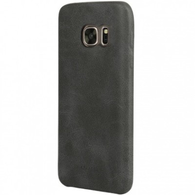 „USAMS“ Slim Leather Samsung Galaxy S7 G930F juodas odinis dėklas - nugarėlė / Priedai.lt