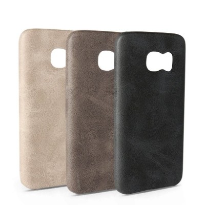 „USAMS“ Slim Leather Samsung Galaxy S7 G930F juodas odinis dėklas - nugarėlė / Priedai.lt