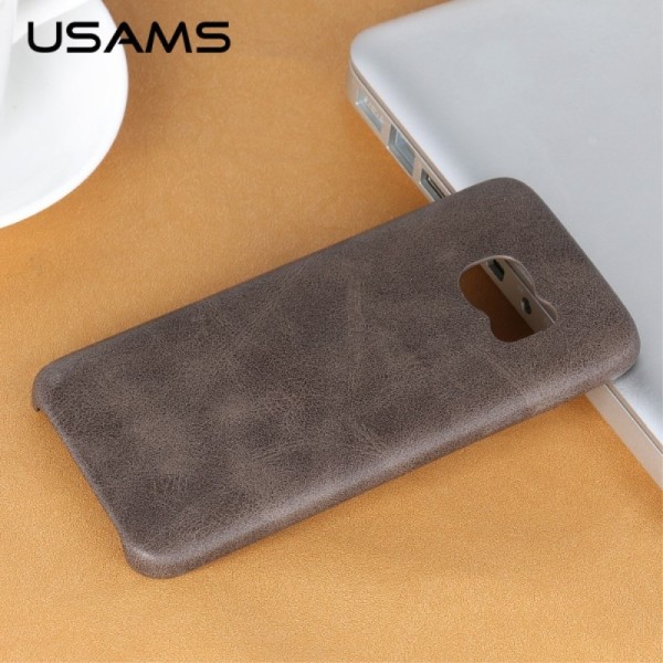 „USAMS“ Slim Leather kaaned - pruun (Galaxy S7)