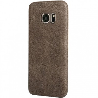 „USAMS“ Slim Leather Samsung Galaxy S7 G930F rudas odinis dėklas - nugarėlė / Priedai.lt