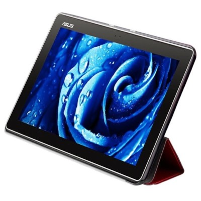 Asus ZenPad 10 (Z300C, Z300CL, Z300CG, Z301ML, Z301MFL) atverčiamas raudonas odinis dėklas - knygutė / Priedai.lt