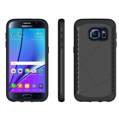 Sustiprintos apsaugos Samsung Galaxy S7 G930 juodas kieto silikono (TPU) ir plastiko dėklas / Priedai.lt