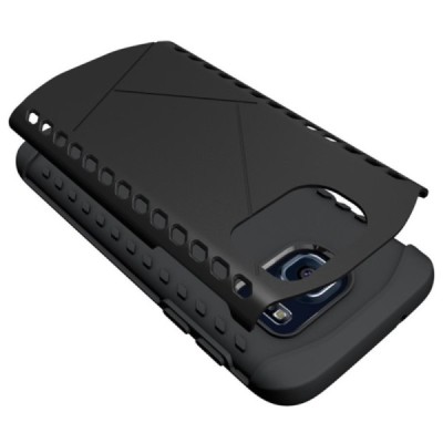 Sustiprintos apsaugos Samsung Galaxy S7 G930 juodas kieto silikono (TPU) ir plastiko dėklas / Priedai.lt