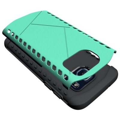 Sustiprintos apsaugos Samsung Galaxy S7 G930 mėtinis kieto silikono (TPU) ir plastiko dėklas / Priedai.lt