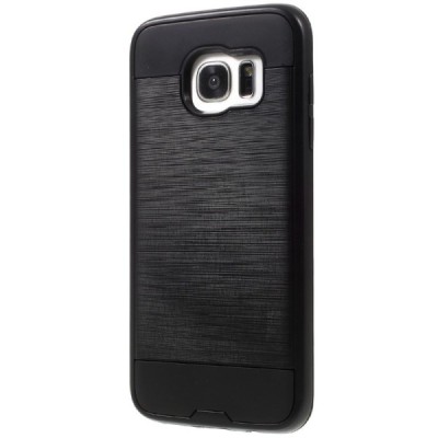Sustiprintos apsaugos Samsung Galaxy S7 edge G935 juodas kieto silikono (TPU) ir plastiko dėklas / Priedai.lt