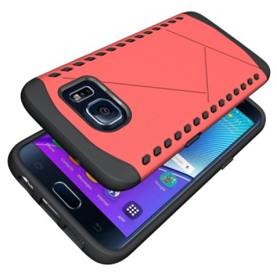 Sustiprintos apsaugos Samsung Galaxy S7 edge G935 raudonas kieto silikono (TPU) ir plastiko dėklas / Priedai.lt