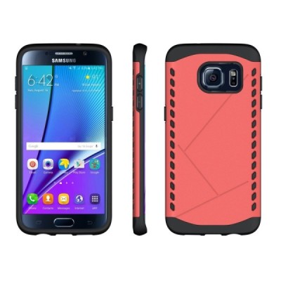 Sustiprintos apsaugos Samsung Galaxy S7 edge G935 raudonas kieto silikono (TPU) ir plastiko dėklas / Priedai.lt