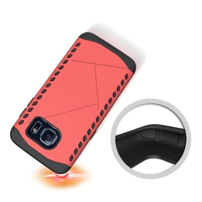 Sustiprintos apsaugos Samsung Galaxy S7 edge G935 raudonas kieto silikono (TPU) ir plastiko dėklas / Priedai.lt