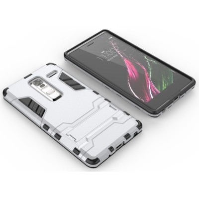 Sustiprintos apsaugos LG Zero (H650E) sidabrinis kieto silikono (TPU) ir plastiko dėklas / Priedai.lt