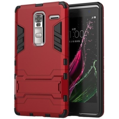 Sustiprintos apsaugos LG Zero (H650E) raudonas kieto silikono (TPU) ir plastiko dėklas / Priedai.lt
