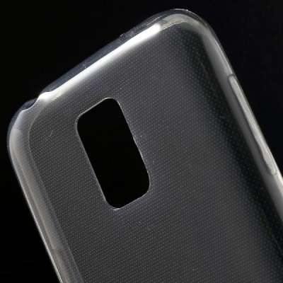 Samsung Galaxy S5 mini G800 skaidrus (permatomas), pilkas kieto silikono TPU ploniausias pasaulyje dėklas / Priedai.lt