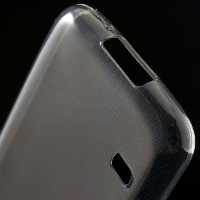 Samsung Galaxy S5 mini G800 skaidrus (permatomas), pilkas kieto silikono TPU ploniausias pasaulyje dėklas / Priedai.lt