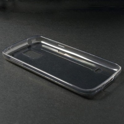 Samsung Galaxy S5 mini G800 skaidrus (permatomas), pilkas kieto silikono TPU ploniausias pasaulyje dėklas / Priedai.lt