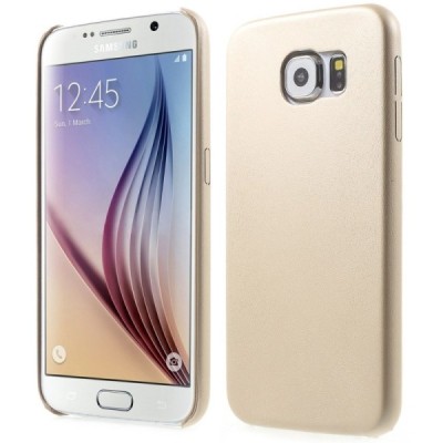 Slim Leather Samsung Galaxy S6 G920F smėlio spalvos odinis dėklas - nugarėlė / Priedai.lt
