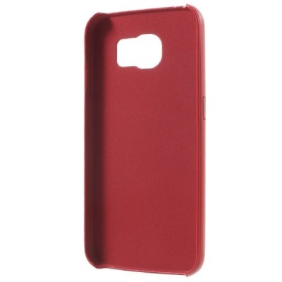 Slim Leather Samsung Galaxy S6 G920F raudonas odinis dėklas - nugarėlė / Priedai.lt