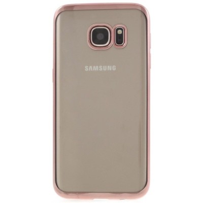 Samsung Galaxy S7 (G930) Silikoninis skaidrus dėklas, rožinis / Priedai.lt