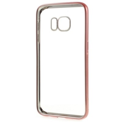 Samsung Galaxy S7 (G930) Silikoninis skaidrus dėklas, rožinis / Priedai.lt