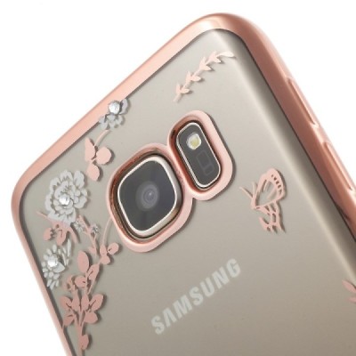 Samsung Galaxy S7 (G930) „Nature“ silikoninis skaidrus dėklas, rožinis / Priedai.lt