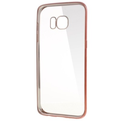 Samsung Galaxy S7 edge (G935) Silikoninis skaidrus dėklas, rožinis / Priedai.lt
