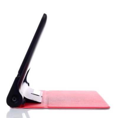 Lenovo Yoga Tab 3 Pro 10.1" ir Yoga Tab 3 Plus 10.1" atverčiamas raudonas odinis dėklas (sulankstomas) / Priedai.lt