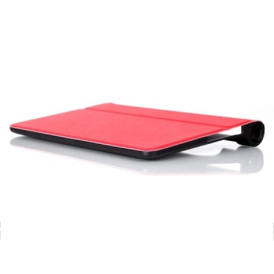 Lenovo Yoga Tab 3 Pro 10.1" ir Yoga Tab 3 Plus 10.1" atverčiamas raudonas odinis dėklas (sulankstomas) / Priedai.lt