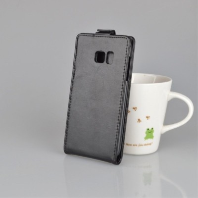 Samsung Galaxy S7 (G930) „J&R“ klasikinis vertikaliai atverčiamas juodas odinis dėklas / Priedai.lt