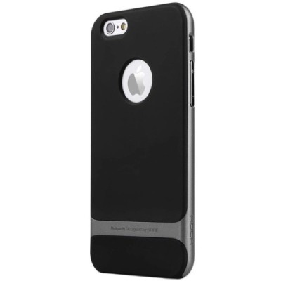 „Rock“ Royce sustiprintos apsaugos Apple iPhone 6 Plus (6s Plus) juodas pilkos spalvos apvadais kieto silikono (TPU) ir plastiko