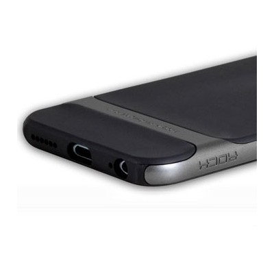 „Rock“ Royce sustiprintos apsaugos Apple iPhone 6 Plus (6s Plus) juodas pilkos spalvos apvadais kieto silikono (TPU) ir plastiko