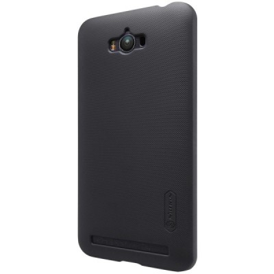 Asus Zenfone Max (ZC550KL) Nillkin Frosted Shield juodas plastikinis dėklas + apsauginė ekrano plėvelė / Priedai.lt