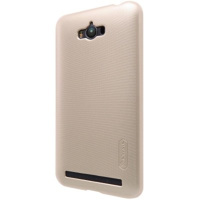Asus Zenfone Max (ZC550KL) Nillkin Frosted Shield auksinis plastikinis dėklas + apsauginė ekrano plėvelė / Priedai.lt