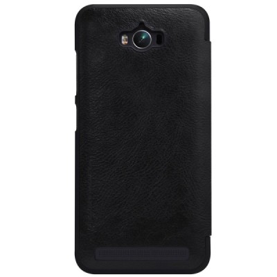 Prabangus „Nillkin“ Qin serijos juodas odinis atverčiamas Asus Zenfone Max (ZC550KL) dėklas - knygutė / Priedai.lt