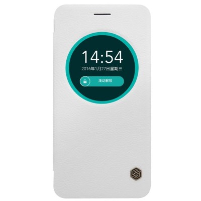 Prabangus „Nillkin“ Qin serijos baltas odinis atverčiamas Asus Zenfone Max (ZC550KL) dėklas - knygutė / Priedai.lt